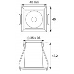 Foco empotrar LED fijo Cuadrado 40x40mm PUNT 3W UGR15